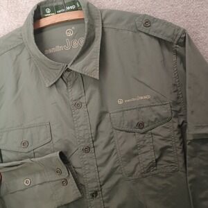 SENLIN JEEP‎ Zip Off Short & Long Sleeve 3X Button Down Military Green Shirt